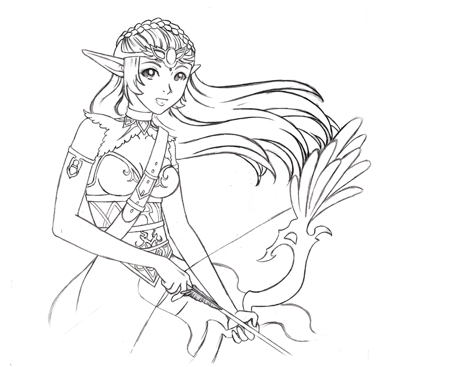 900x720 Belen The Archer Sketch By Chibi Narusegawa