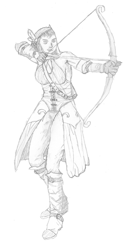 410x800 Female Archer (Sketch) By Ankle