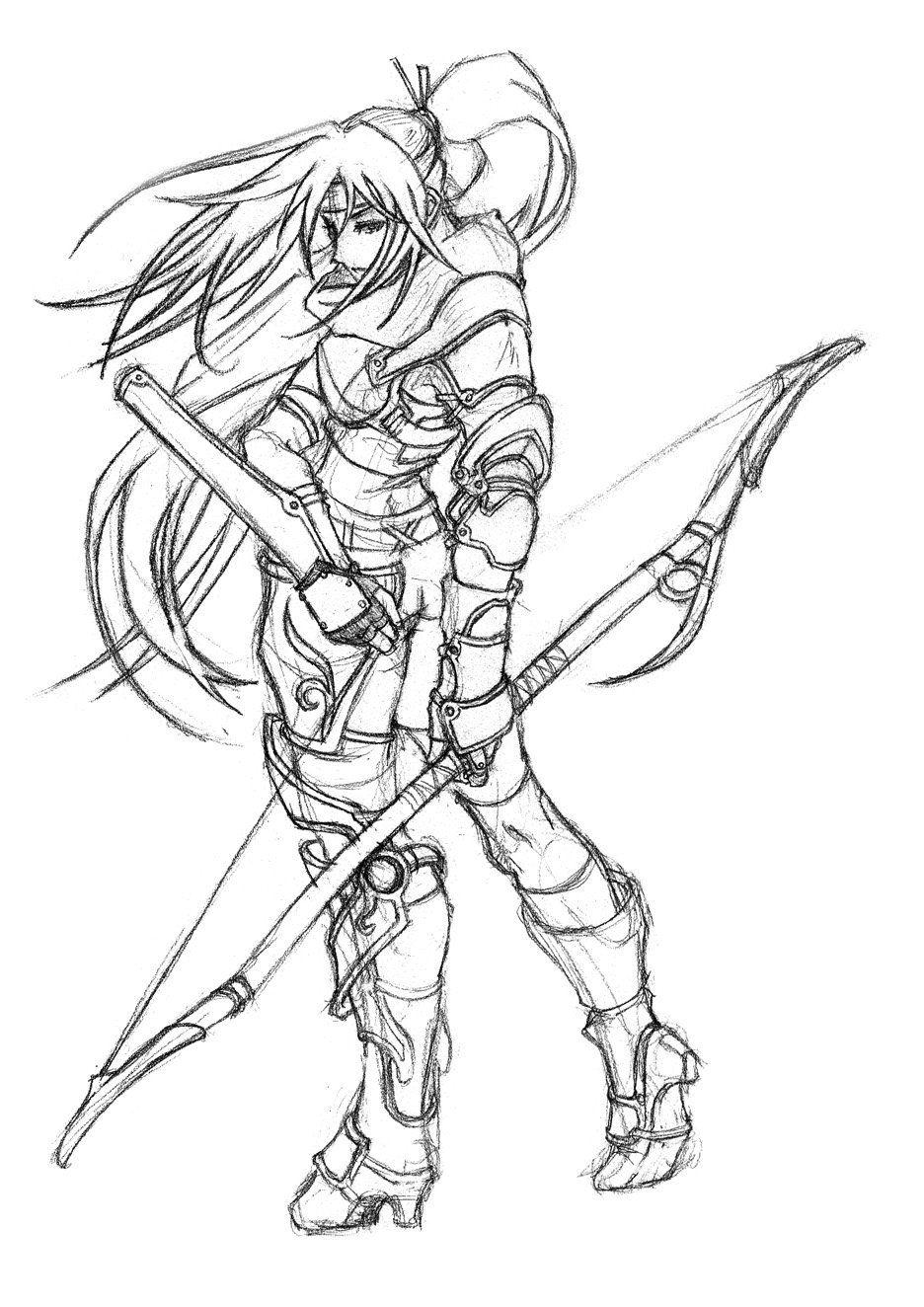 936x1324 Female Archer By Uchidab