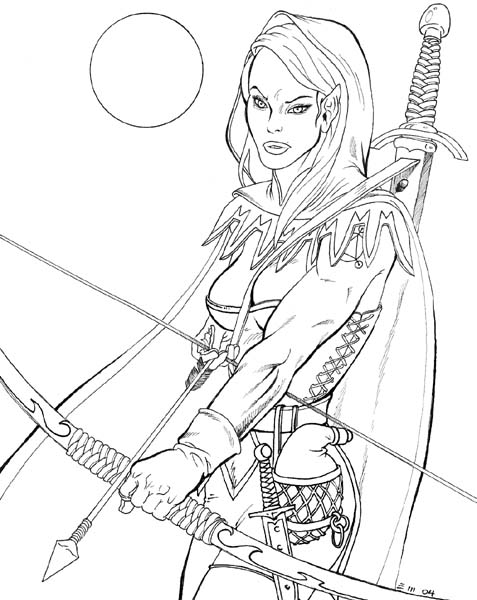 477x600 Female Elven Archer By Xagamus