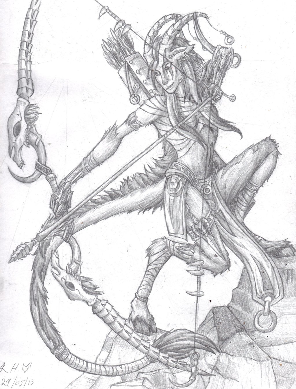 1024x1347 Female Minotaur Archer By Kanoro Studio