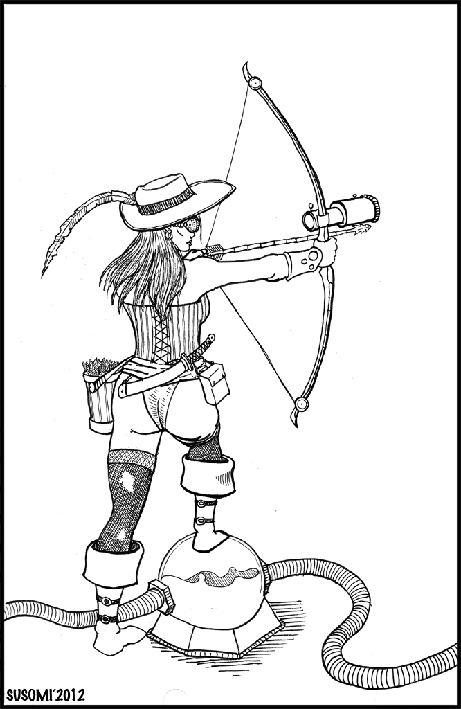 666x1024 Female Steampunk Archer By Susomi