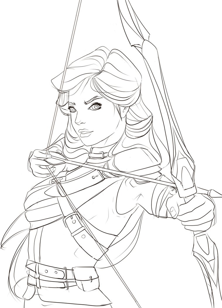 759x1054 Archer Lineart By Domtig