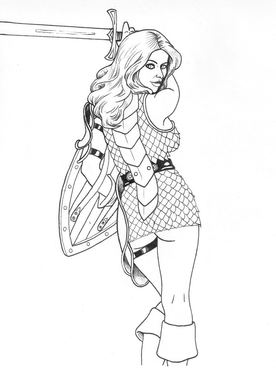 900x1199 Female In Scalemail Armor By Perezart