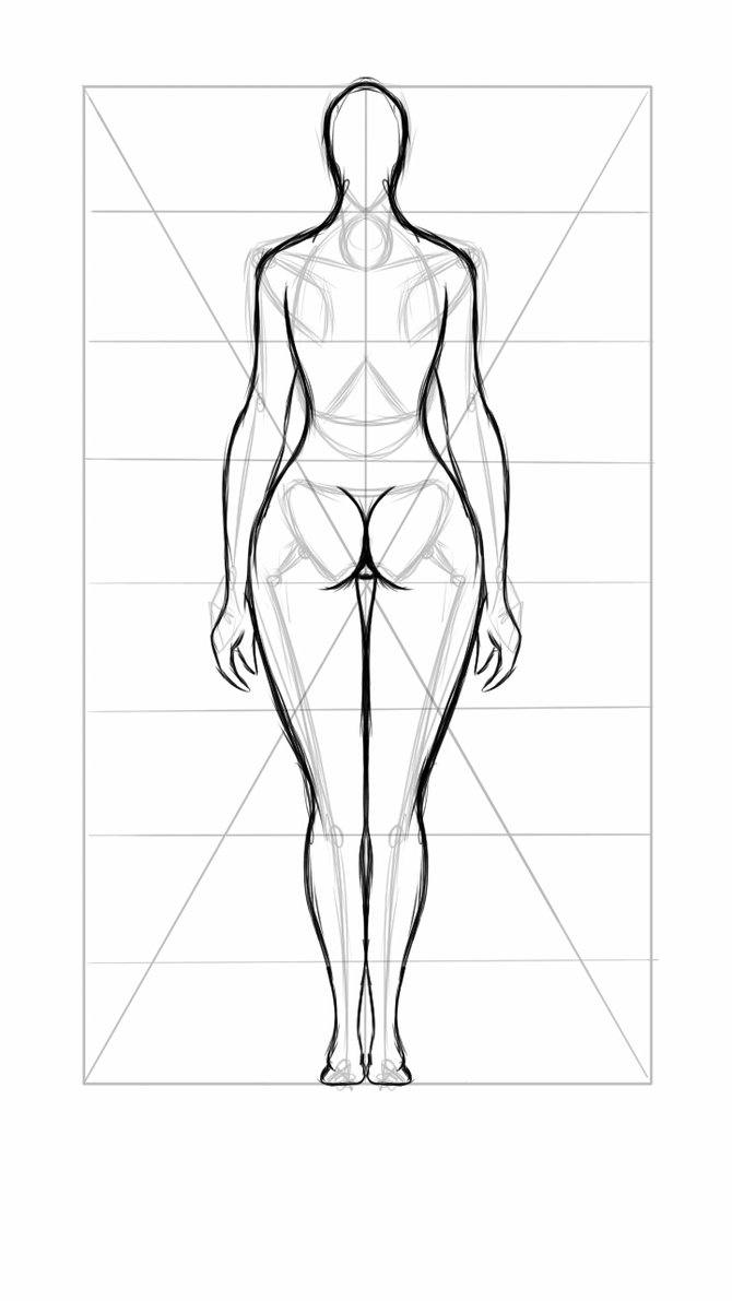 670x1191 Beginner Female Body Sketch (Back) By Inonsenzehd