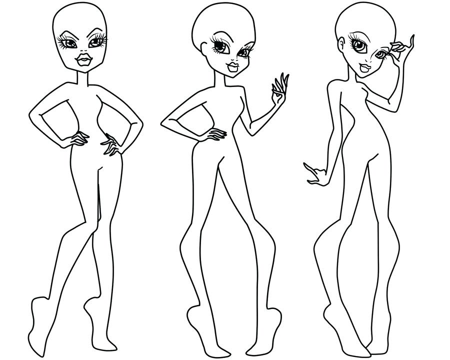 900x720 Body Outline Coloring Page Vibrant Monster High Outline Bases 3 By