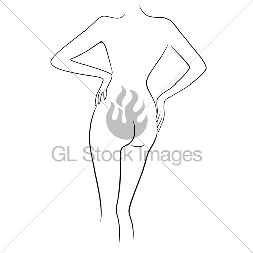 500x500 Abstract Graceful Female Back Outline Gl Stock Images