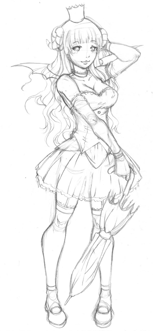 600x1295 Sheep Princess Full Body Sketch By 121642
