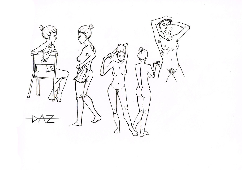 1024x720 Woman Body Sketch By Daz Illustration