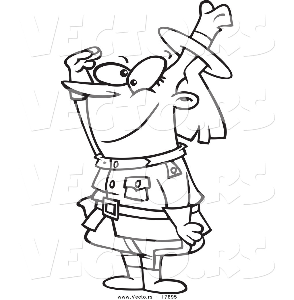 1024x1044 Vector Of A Cartoon Female Royal Canadian Mounted Police Officer