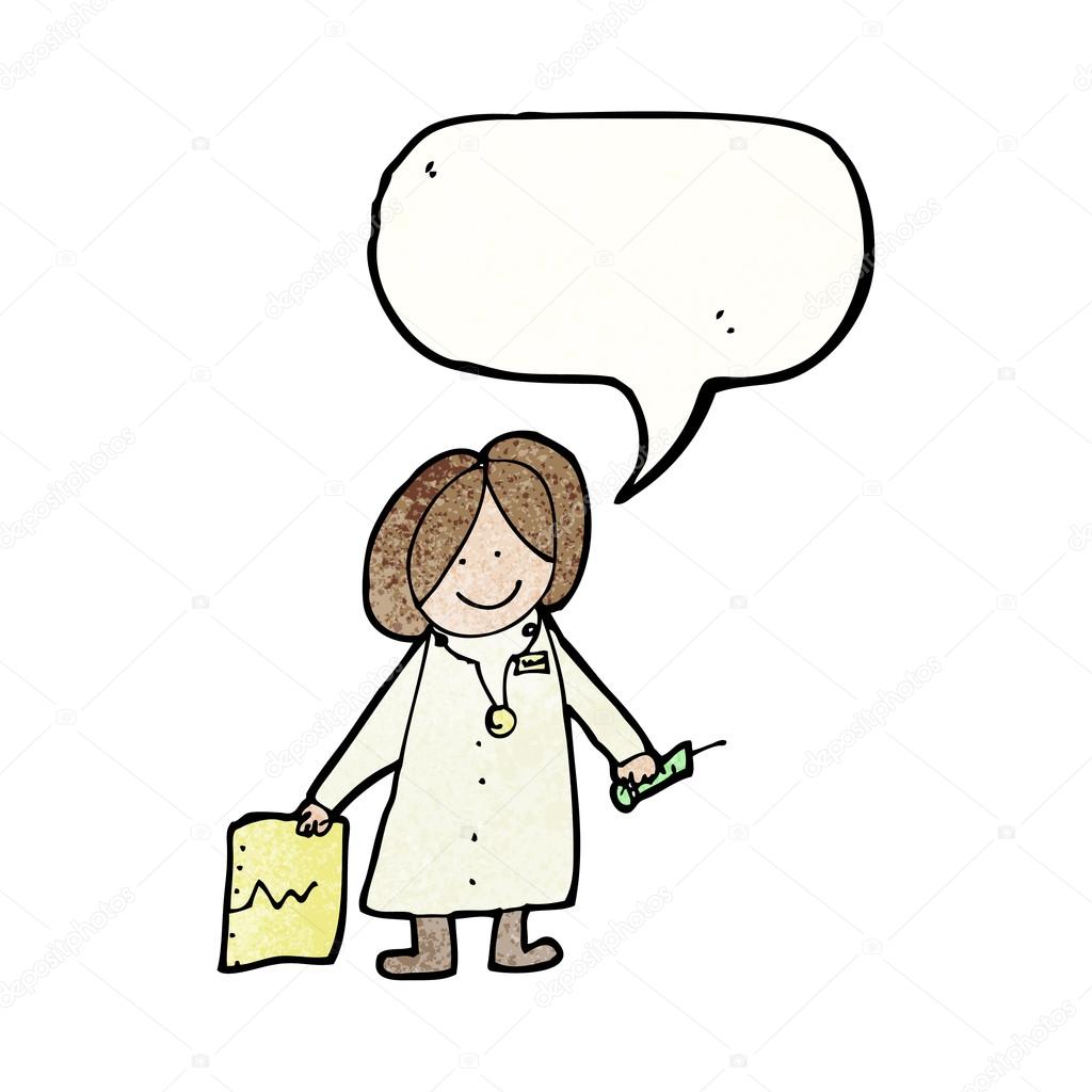 1024x1024 Drawing Of A Female Doctor Stock Vector Lineartestpilot