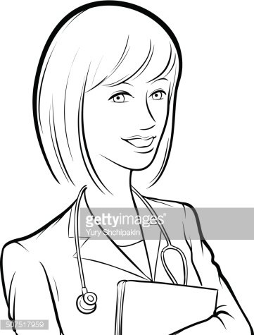 361x475 Whiteboard Drawing Smiling Woman Doctor With Papers Stock Vectors