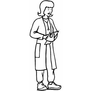 300x300 Woman Doctor Making Note Coloring Page