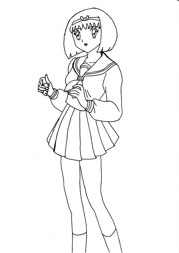 600x849 School Girl Yura Outline By Chrissy Hime