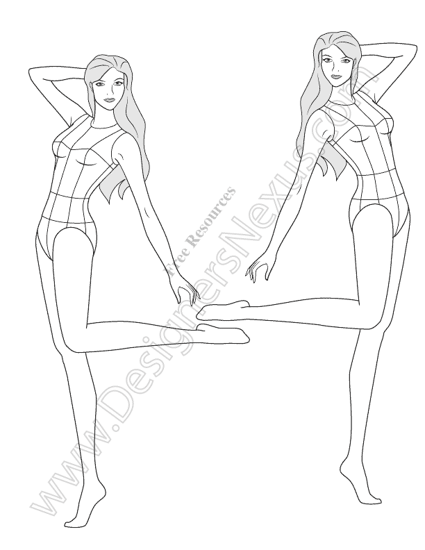 612x792 Pictures Free Croquis Templates Female,