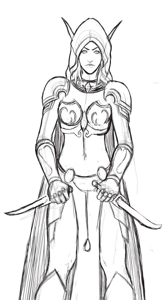 539x976 Elf Rogue Sketch By Malverro