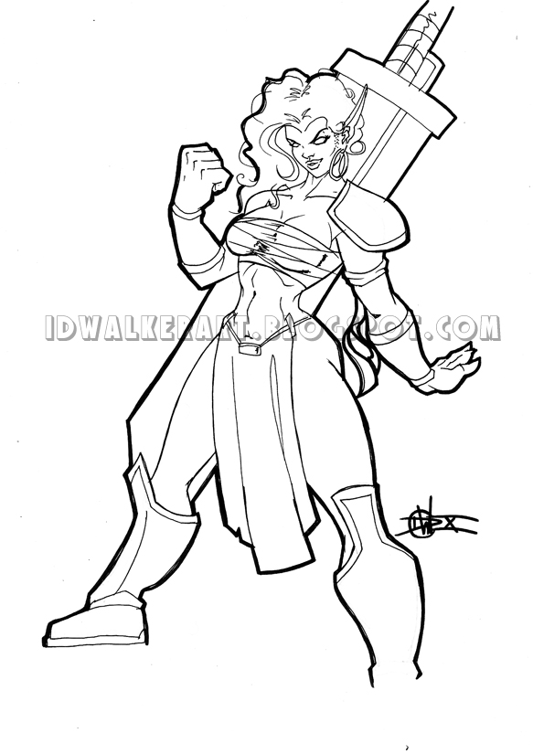 583x825 Female Elf Warrior Sketchshot By Iandwalker