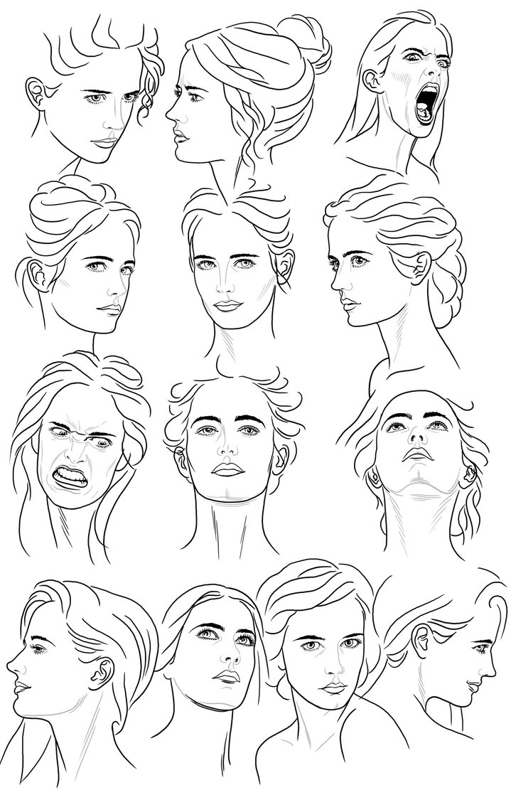 719x1111 Female Face Reference Sheet 1 By Montoya1983