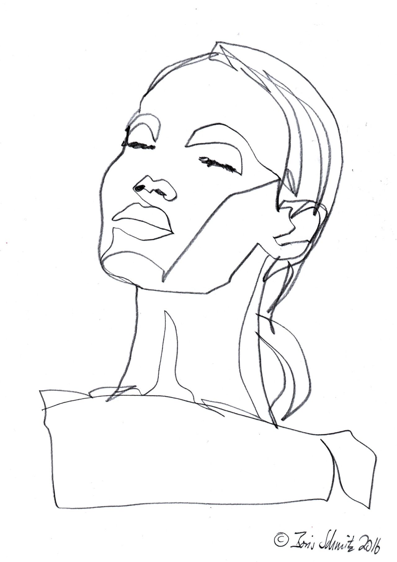 1280x1810 Photos Female Face Line Drawing,