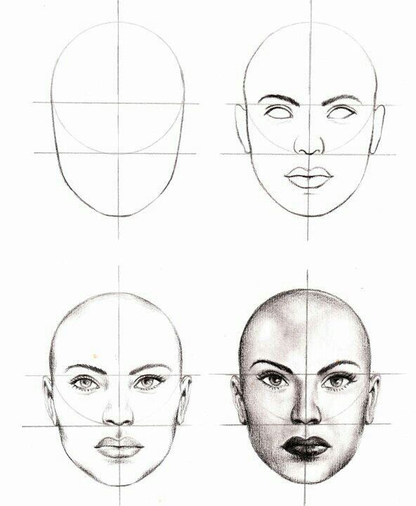 Female Face Drawing Images