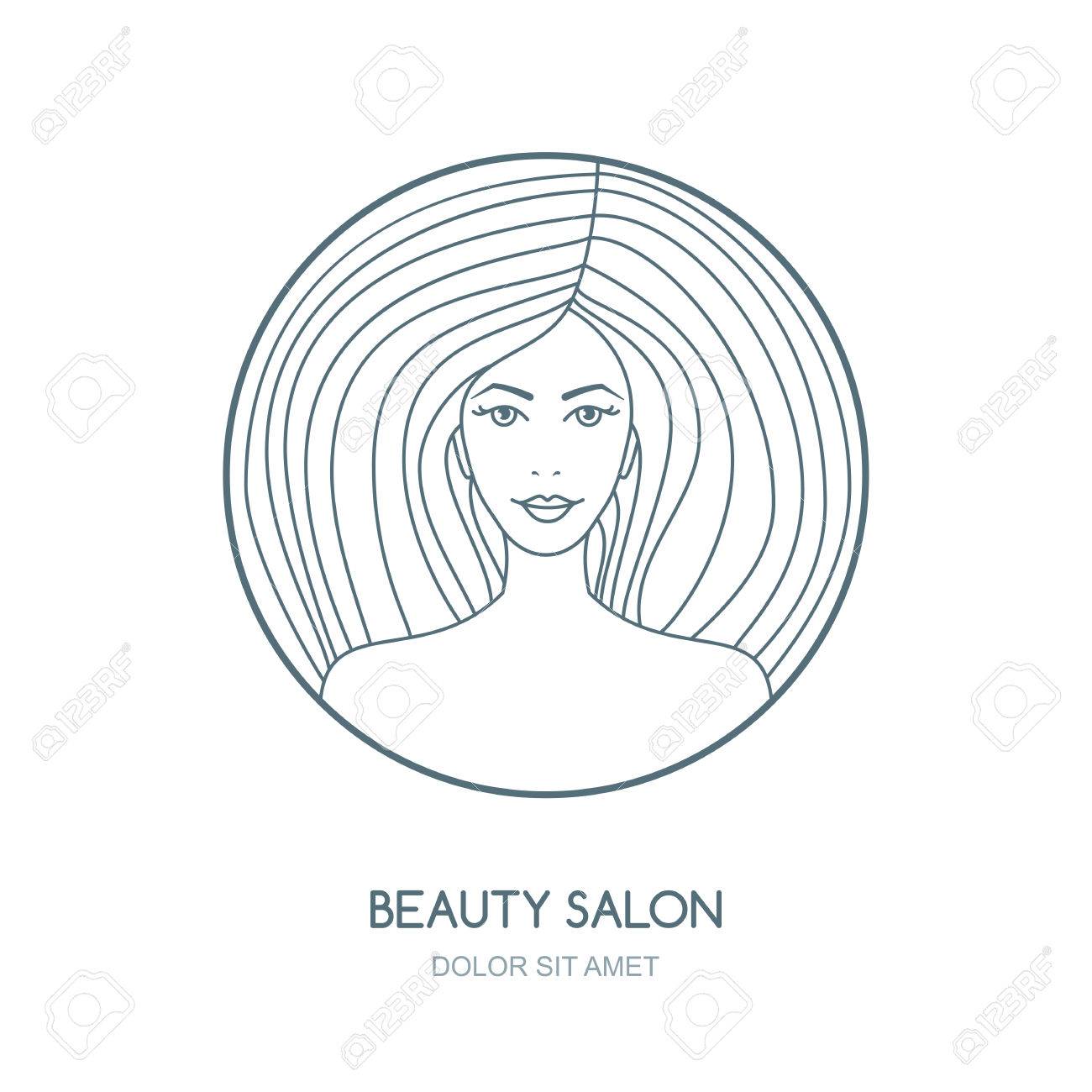 1300x1300 Outline Vector Illustration Of Woman. Vector Logo, Badge, Label