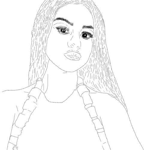 500x500 We Heart It Cool, Selena Gomez, And Outline Selena Drawings