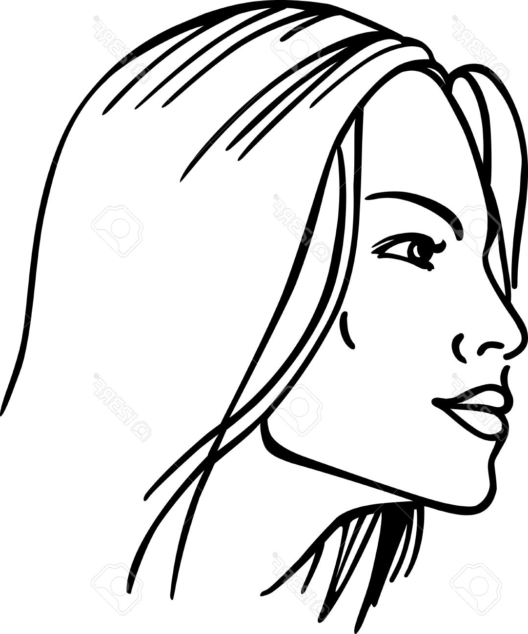 1082x1300 Women Face Sketch Outline Female Face Drawing Outline