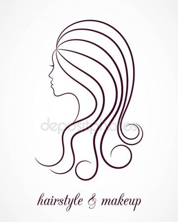 360x450 Female Contour Profile For Beauty Salon Logo Stock Vector