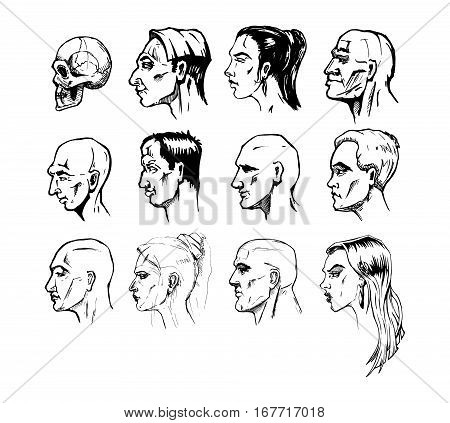 450x423 Set Different Male Female Faces. Vector Amp Photo Bigstock