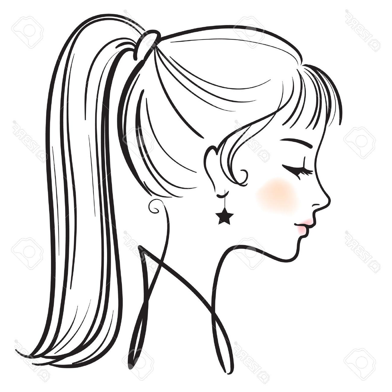1300x1300 Beautiful Woman Face Vector Illustration Stock Profile