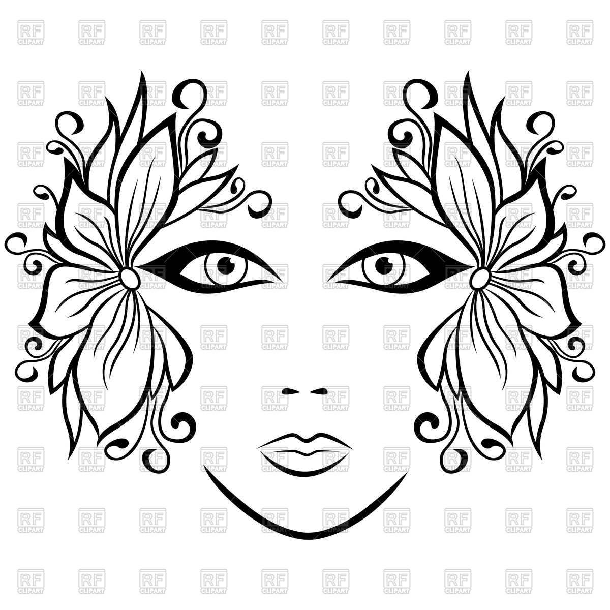 1200x1200 Abstract Clipart Female Face