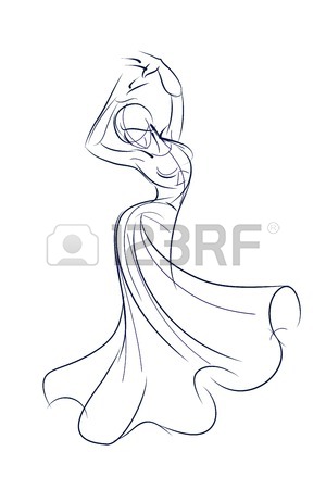 300x450 Line Ink Style Sketch Figure Gesture Drawing Of Dancer Royalty