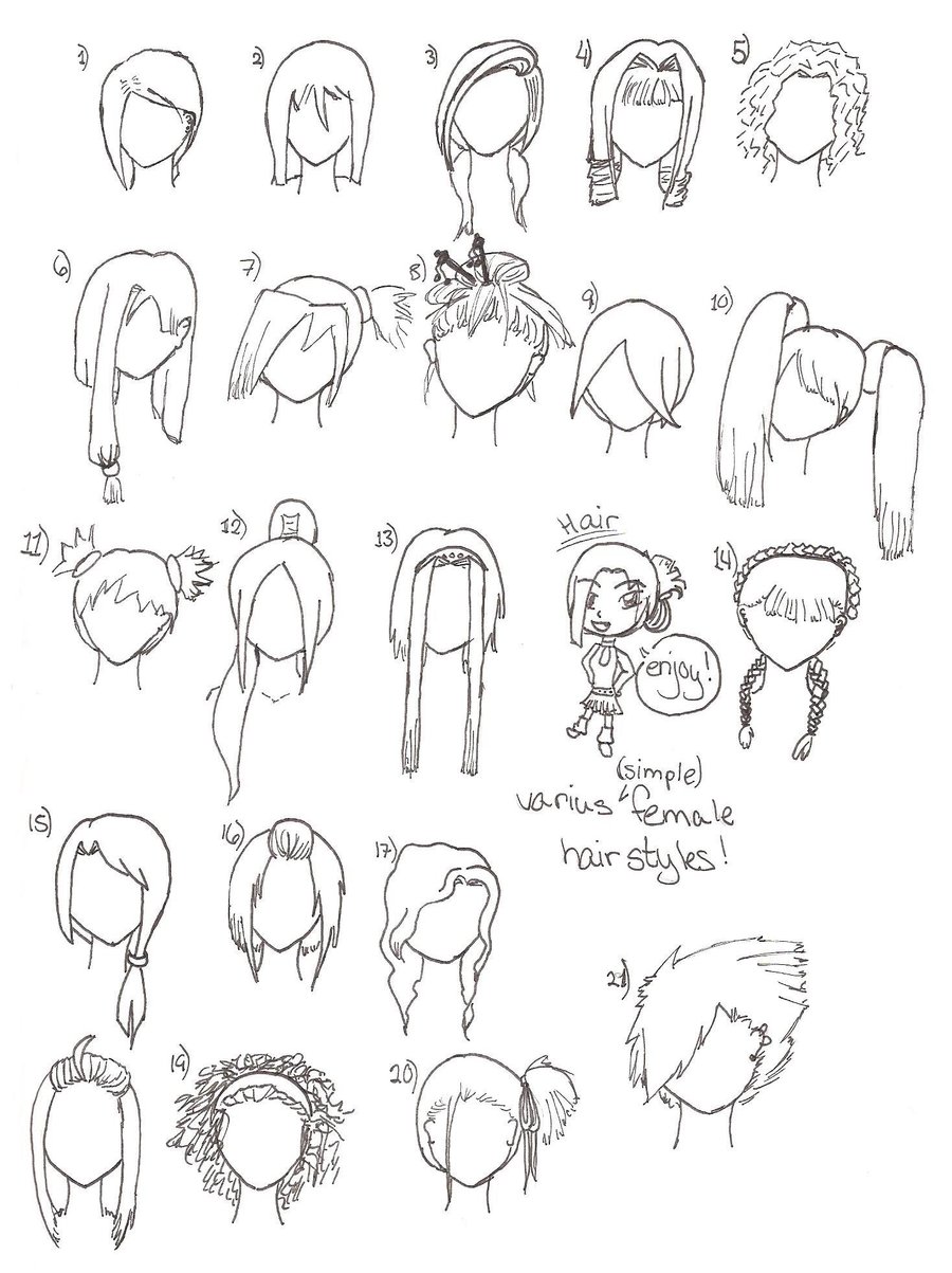 Cute Anime Hairstyles Easy Drawing for Oval Face