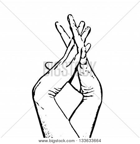 450x462 Sketch Entangled Female Hands. Vector Amp Photo Bigstock