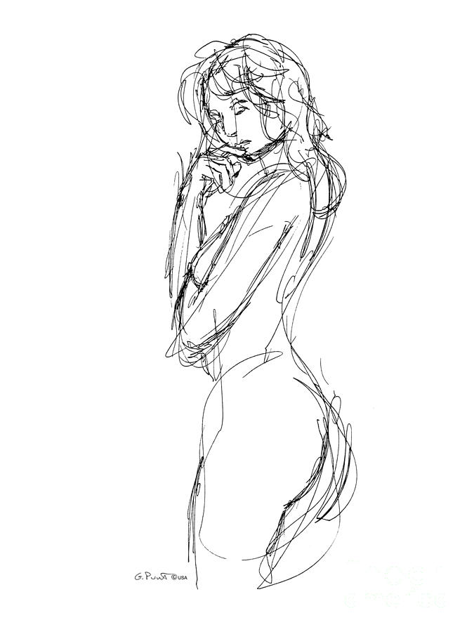 675x900 Nude Female Sketches 1 Drawing By Gordon Punt