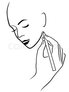 239x320 Sketch Outline Of Woman Head, Hand Drawing Vector Illustration