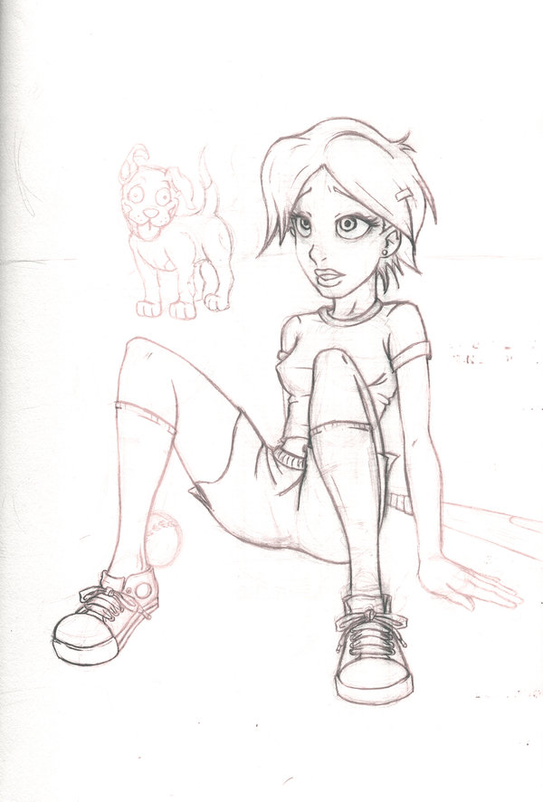 600x886 Female Character Line Drawing By Rayray892000