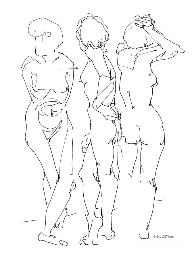 675x900 Nude Female Drawings 13 Drawing By Gordon Punt