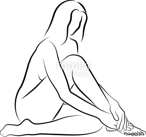 500x468 Sketch Of Woman Massaging Her Legs Stock Image And Royalty Free