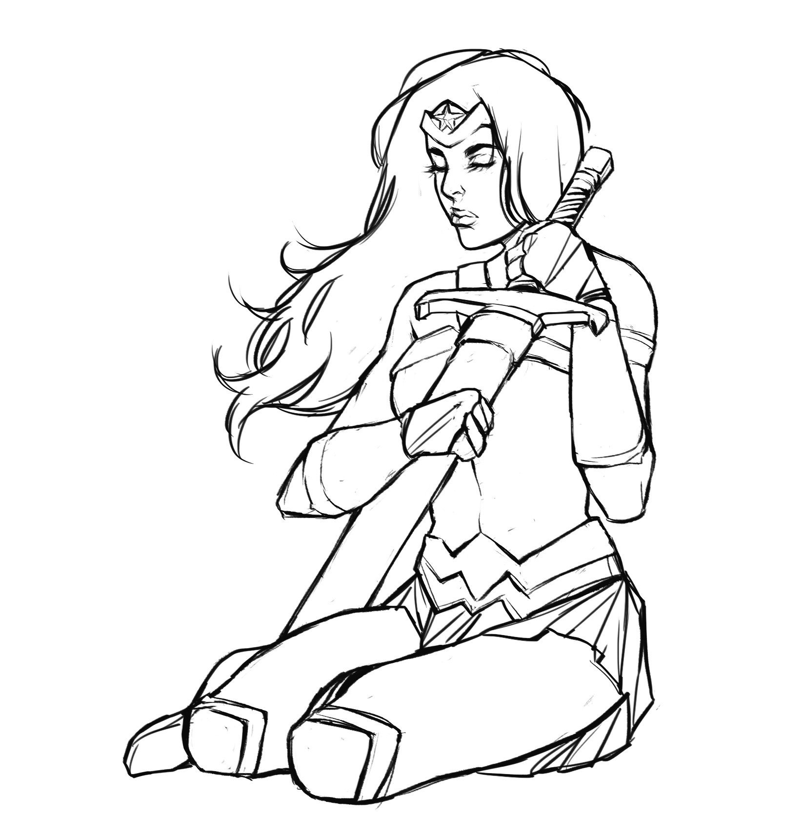 1650x1716 Drawing Process Wonder Woman Steemit