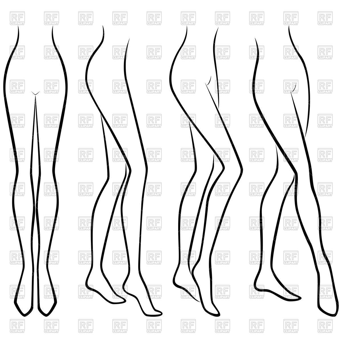 1200x1200 Slim Female Legs Royalty Free Vector Clip Art Image