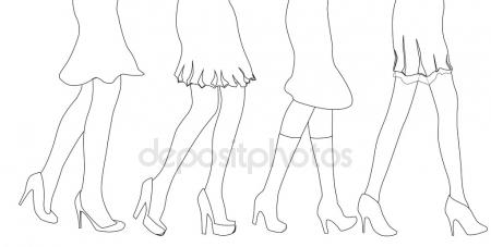450x227 Woman Legs Sketch Stock Vectors, Royalty Free Woman Legs Sketch