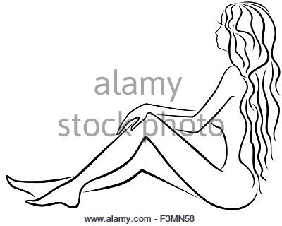 400x320 Abstract Graceful Female Legs, Hand Drawing Vector Outline Stock