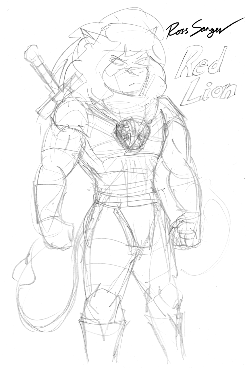 860x1280 Red Lion Superhero Sketch By Ross Sanger