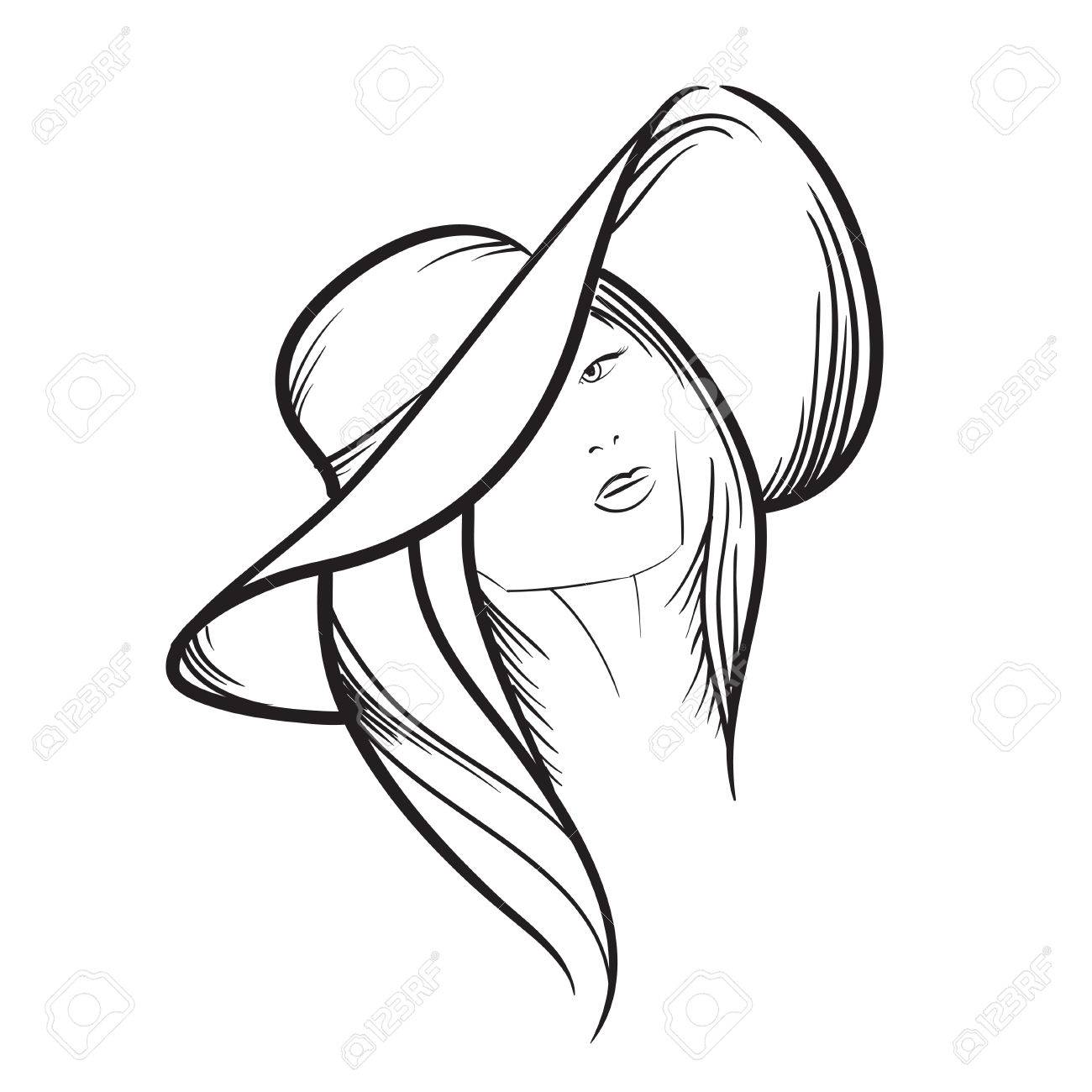 1300x1300 Hand Drawn Woman With Beautiful Hair And Nice Lips Vector Set