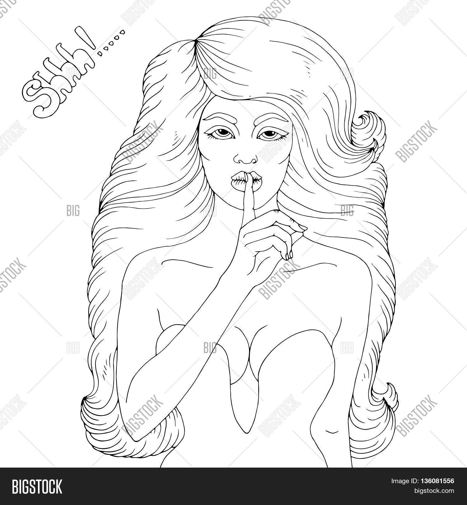 1500x1620 Vector Drawing Portrait Sexy Girl Image Amp Photo Bigstock