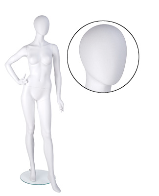 325x400 Eve Female Mannequin, Cameo White, Oval Head