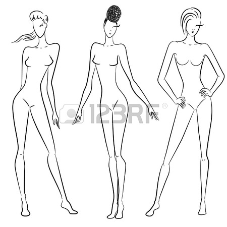 450x450 The Sketch Of Women In Different Poses Royalty Free Cliparts