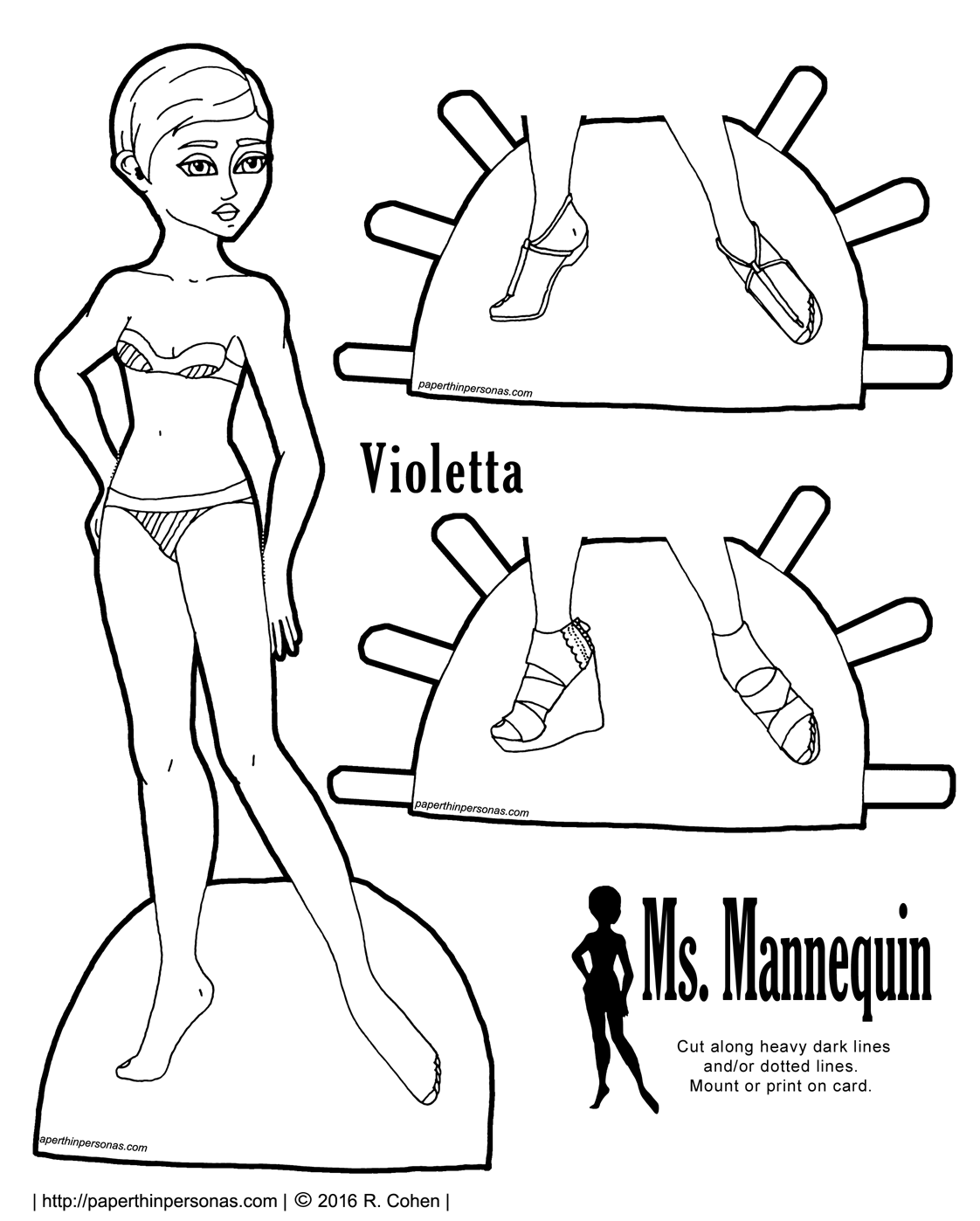 1122x1398 Violette A New Ms. Mannequinn Printable Paper Doll Paper Thin