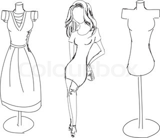 320x276 Black And White Sketch Of A Beautiful Young Girls With Long Hair